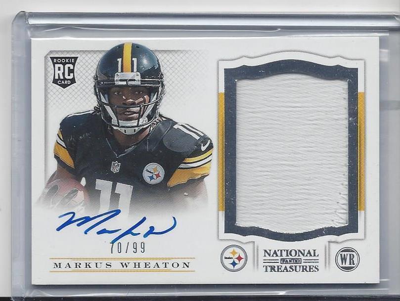 MARKUS WHEATON 2013 NATIONAL TREASURES STEELERS RPA PATCH AUTO RC #D 70/99