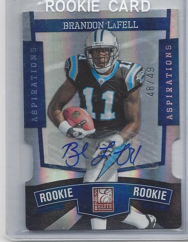 BRANDON LAFELL 2010 DONRUSS ELITE ASPIRATIONS BLUE DIE CUT AUTO RC #D 48/49