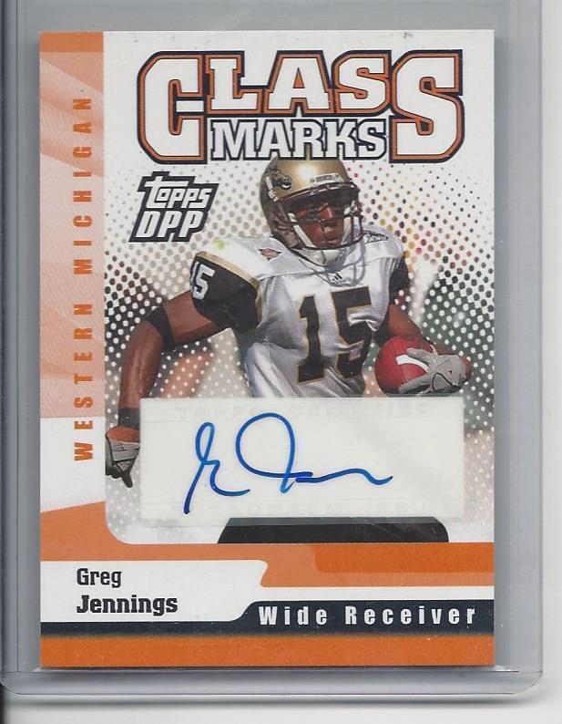 GREG JENNINGS 2006 TOPPS DRAFT PICKS & PROSPECTS DPP CLASS MARKS AUTO RC