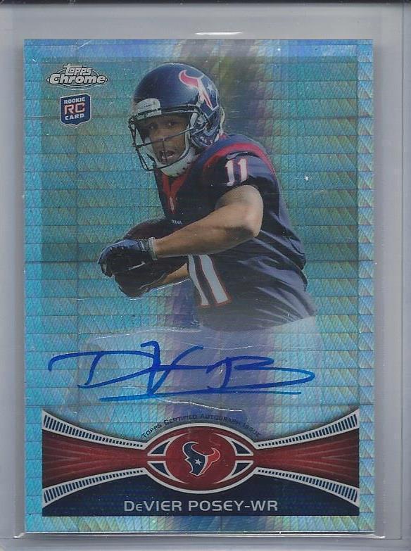 DEVIER POSEY 2012 TOPPS CHROME PRISM REFRACTOR ROOKIE ON CARD AUTO RC #D 28/50