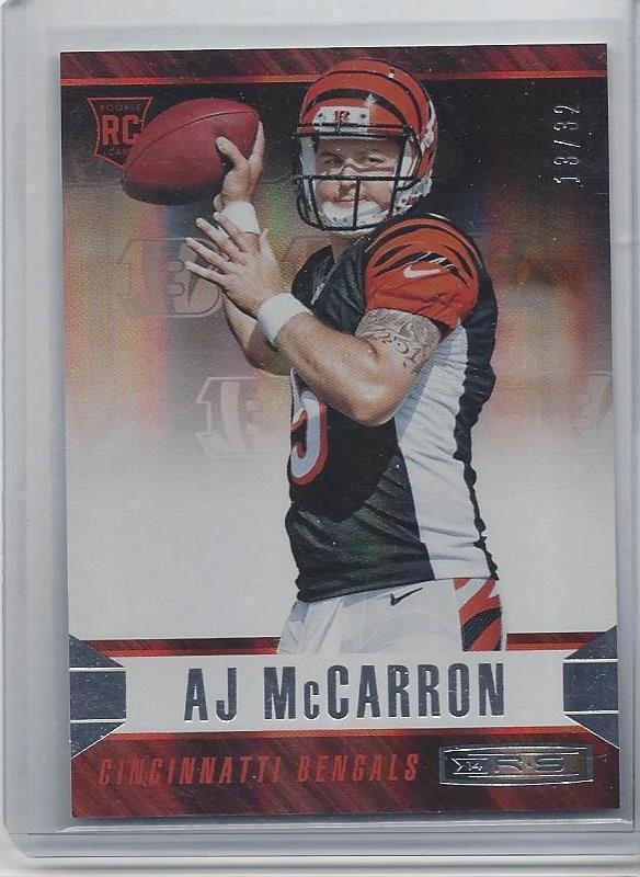 A.J. MCCARRON 2014 ROOKIES & STARS HOLOFOIL BENGALS ROOKIE RC #D 13/32