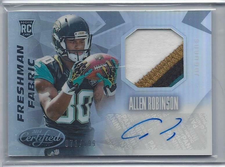 ALLEN ROBINSON 2014 CERTIFIED FRESHMAN FABRIC 4 COLOR PATCH AUTO RC #D /699