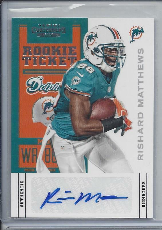 RISHARD MATTHEWS 2012 PANINI CONTENDERS DOLPHINS ROOKIE TICKET TRUE RC AUTO #180