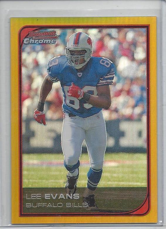 LEE EVANS 2006 BOWMAN CHROME BILLS GOLD REFRACTOR #D 12/50