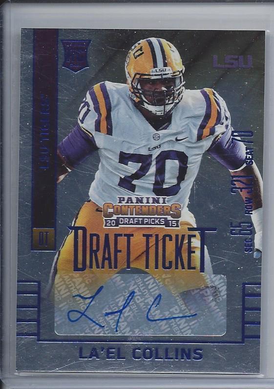 LA'EL COLLINS 2015 CONTENDERS COLLEGE DRAFT PICKS BLUE COWBOYS LSU AUTO RC #211