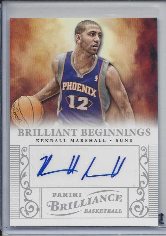 KENDALL MARSHALL 2012-13 PANINI BRILLIANCE BRILLIANT BEGINNIGNS SUNS AUTO RC #39