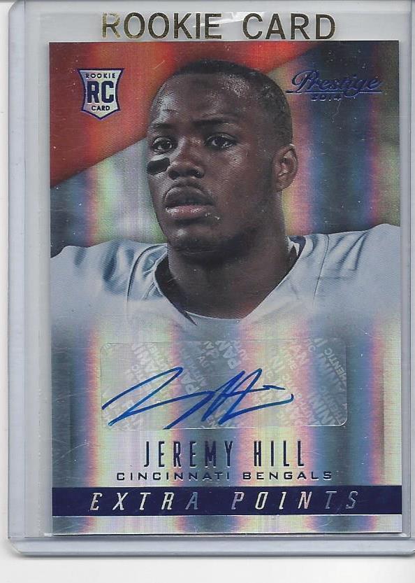 JEREMY HILL 2014 PRESTIGE EXTRA POINTS BLUE BENGALS AUTO RC #249