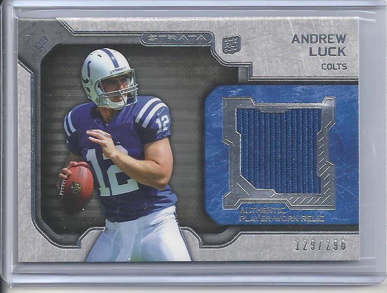 ANDREW LUCK 2012 TOPPS STRATA COLTS JERSEY RC #D /296