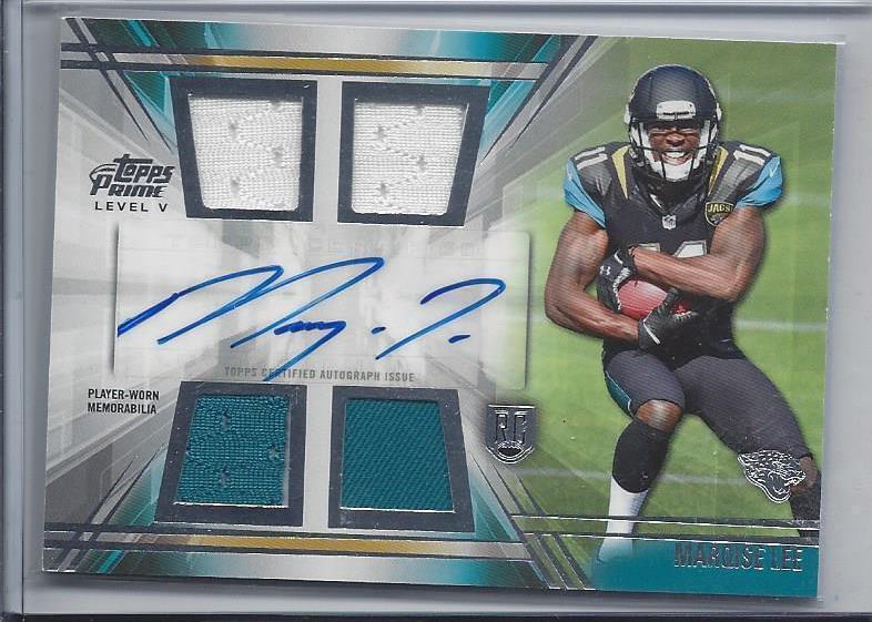 MARQISE LEE 2014 TOPPS PRIME LEVEL 5 QUAD JAGUARS JERSEY AUTO RC