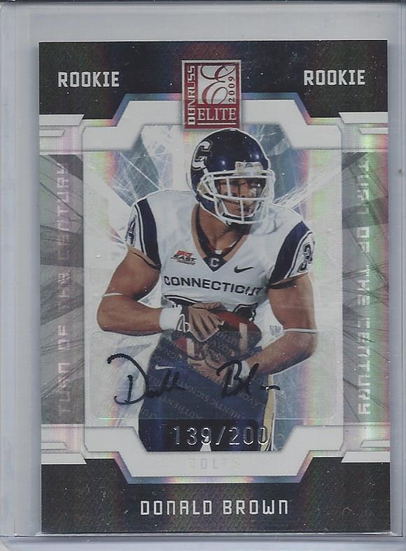 DONALD BROWN 2009 DONRUSS ELITE TURN OF THE CENTURY AUTO RC #D 139/200