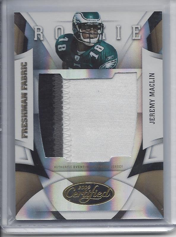 JEREMY MACLIN 2009 CERTIFIED FRESHMAN FABRIC GOLD 3 COLOR JUMBO PATCH RC #D 3/25