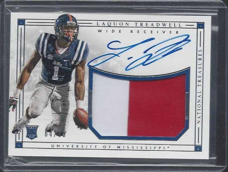 LAQUON TREADWELL 2016 NATIONAL TREASURES JUMBO RPA PATCH AUTO RC #D /99
