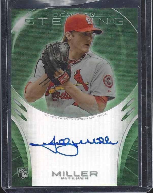 SHELBY MILLER 2013 BOWMAN STERLING GREEN REFRACTOR ON CARD ROOKIE AUTO RC /125