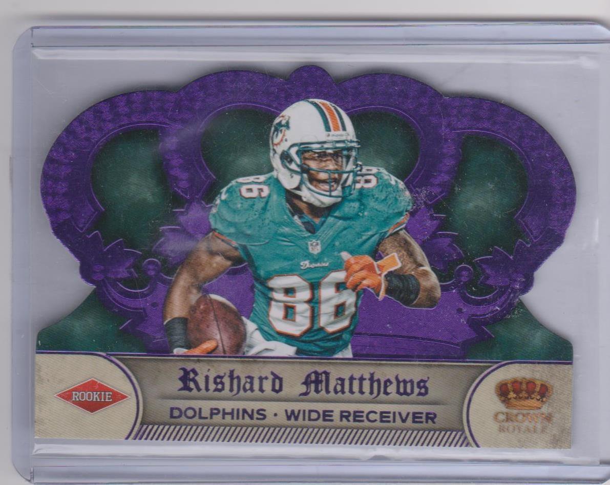 RISHARD MATTHEWS 2012 CROWN ROYALE PURPLE DIE CUT RARE RC #D 8/25
