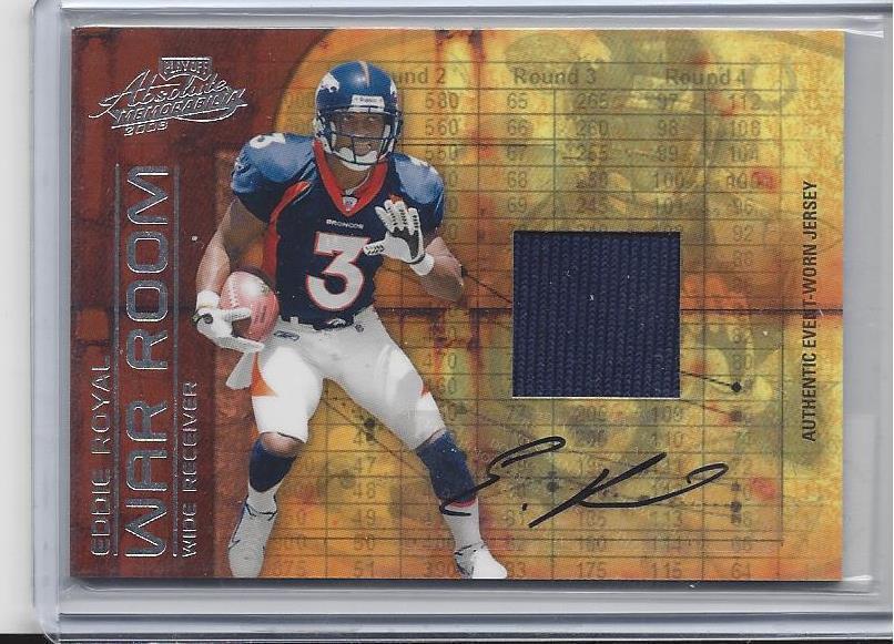 EDDIE ROYAL 2008 ABSOLUTE WAR ROOM JERSEY AUTO RC #D 10/25