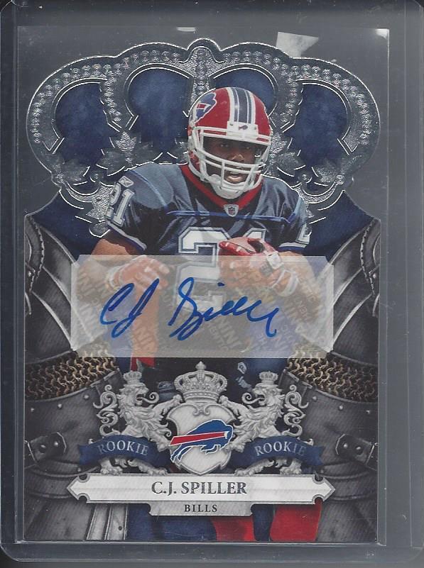 C.J. SPILLER 2010 CROWN ROYALE SILVER DIE CUT AUTO RC #D 84/299