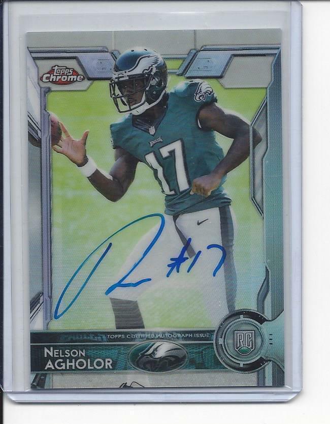 NELSON AGHOLOR 2015 TOPPS CHROME PHOTO VARIATION REFRACTOR ON CARD AUTO RC /50