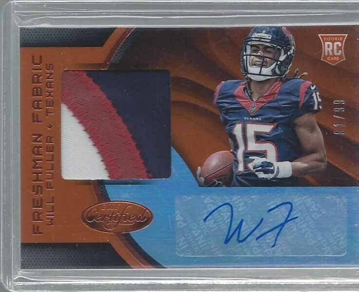 WILL FULLER 2016 CERTIFIED FRESHMAN FABRIC ORANGE RPA 3 COLOR PATCH AUTO RC /99