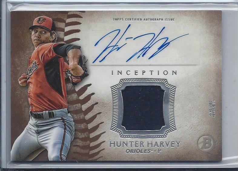 HUNTER HARVEY 2015 TOPPS INCEPTION ORIOLES PROSPECT JERSEY AUTO