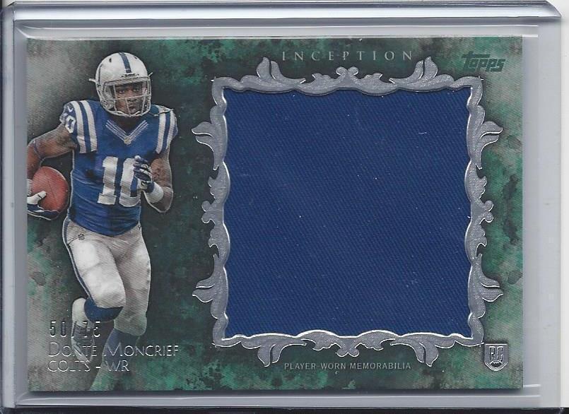 DONTE MONCRIEF 2014 TOPPS INCEPTION GREEN COLTS JUMBO JERSEY RC #D 50/75
