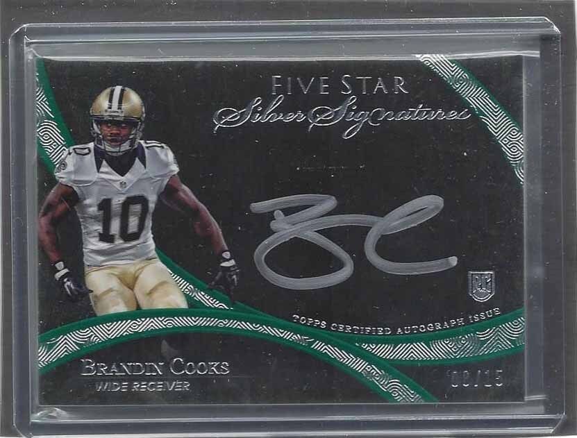 BRANDIN COOKS 2014 TOPPS 5 FIVE STAR SILVER SIGNATURES ON CARD AUTO RC #D 8/15