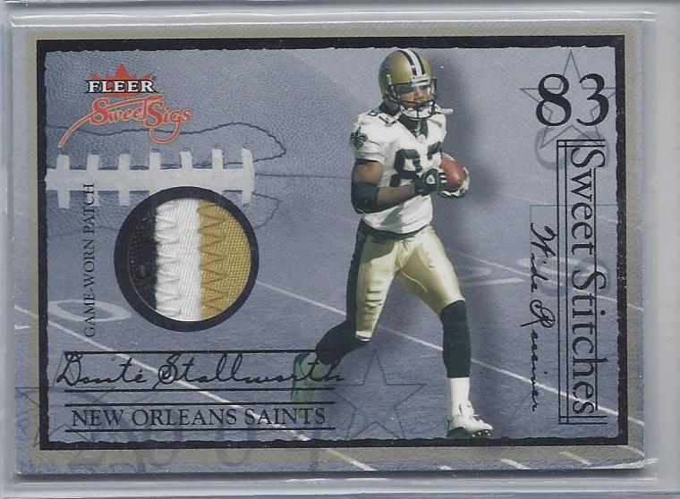 DONTE STALLWORTH 2004 FLEER SWEET SIGS STITCHES 3 COLOR SAINTS PATCH #D 20/42