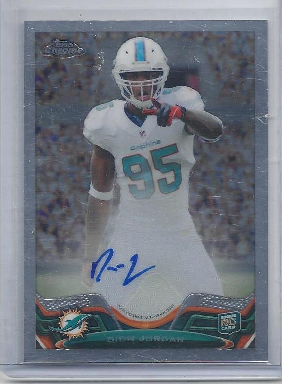 DION JORDAN 2013 TOPPS CHROME DOLPHINS ON CARD AUTO RC #D 218/600