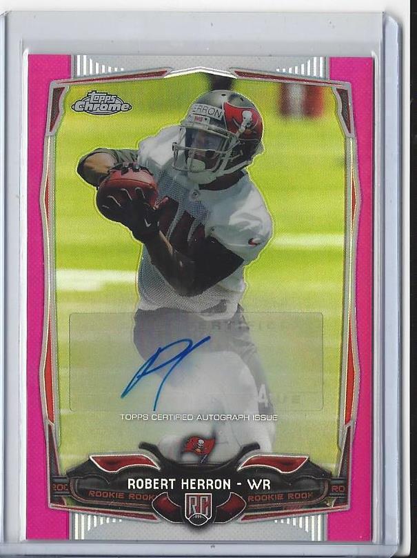 ROBERT HERRON 2014 TOPPS CHROME PINK BCA REFRACTOR AUTO RC #D /75