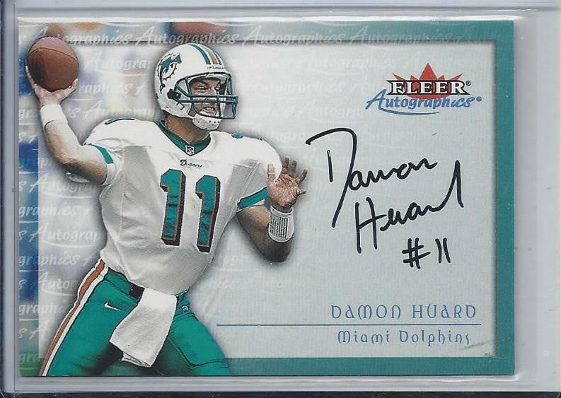 DAMON HUARD 2000 FLEER AUTOGRAPHICS RARE DOLPHINS ON CARD AUTO