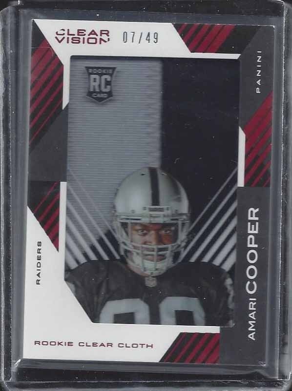 AMARI COOPER 2015 PANINI CLEAR VISION JUMBO 2 COLOR ROOKIE PATCH RC #D 7/49