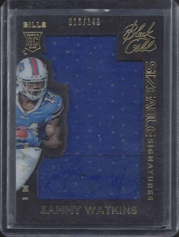 SAMMY WATKINS 2014 PANINI BLACK GOLD JUMBO JERSEY ON CARD ROOKIE AUTO RC #D /149