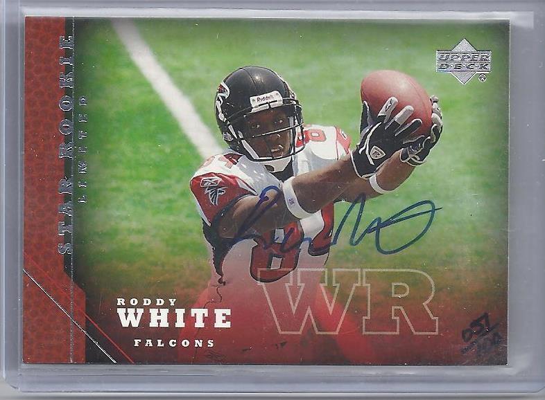 RODDY WHITE 2005 UPPER DECK STAR RC LIMITED PREDICTOR ON CARD AUTO RC #D 51/100