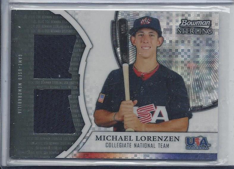 MICHAEL LORENZEN 2011 BOWMAN STERLING USA PROSPECT XFRACTOR DUAL JERSEY /199