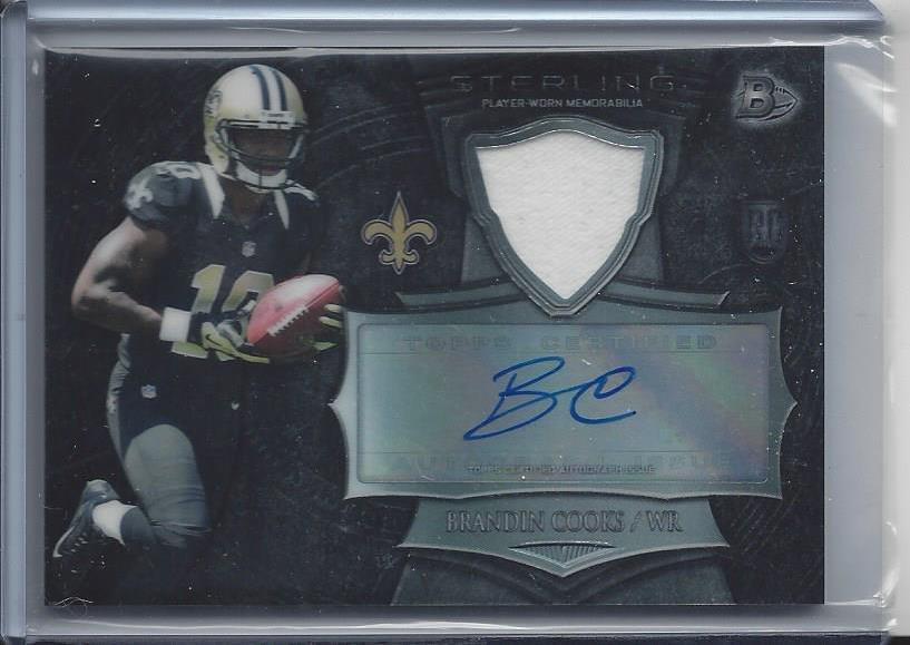 BRANDIN COOKS 2014 BOWMAN STERLING SAINTS JERSEY ROOKIE AUTO RC