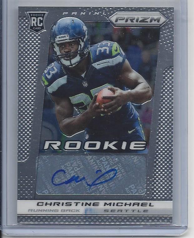CHRISTINE MICHAEL 2013 PANINI PRIZM COWBOYS SEAHAWKS ROOKIE AUTO RC #213