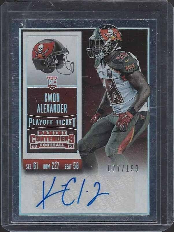 KWON ALEXANDER 2015 CONTENDERS PLAYOFF TICKET BUCCANEERS AUTO RC #D 77/199