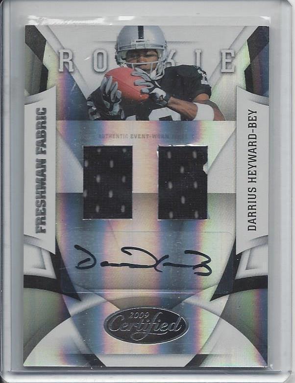 DARRIUS HEYWARD BEY 2009 CERTIFIED FRESHMAN FABRIC DUAL JERSEY AUTO RC #D 82/249