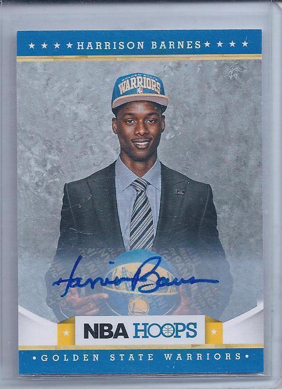 HARRISON BARNES 2012-13 NBA HOOPS FULL NAME ! GOLDEN STATE WARRIORS AUTO RC #281