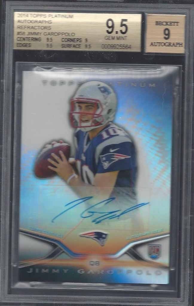 JIMMY GAROPPOLO 2014 TOPPS PLATINUM REFRACTOR ROOKIE AUTO RC BGS 9.5 GEM MINT