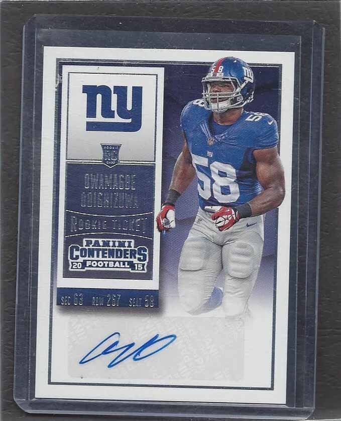 OWAMAGBE ODIGHIZUWA 2015 CONTENDERS ROOKIE TICKET VARIATION AUTO RC SP #128