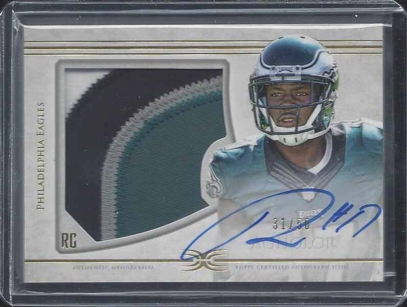 NELSON AGHOLOR 2015 DEFINITIVE RPA JUMBO 4 COLOR PATCH ON CARD AUTO RC #D 31/50