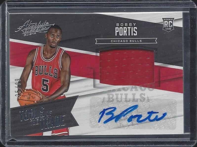 BOBBY PORTIS 2015-16 ABSOLUTE TOOLS OF THE TRADE BULLS JERSEY AUTO RC #D 25/99