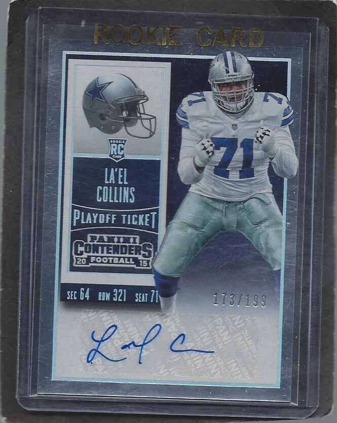 LA'EL COLLINS 2015 PANINI CONTENDERS PLAYOFF TICKET COWBOYS AUTO RC #D 173/199