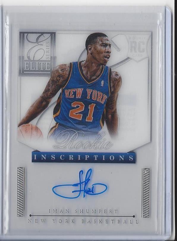 IMAN SHUMPERT 2012-13 ELITE SERIES ACETATE KNICKS ON CARD AUTO RC #34