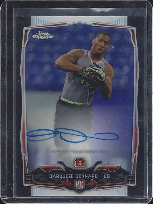DARQUEZE DENNARD 2014 TOPPS CHROME BLACK REFRACTOR ON CARD AUTO RC #D 25/25