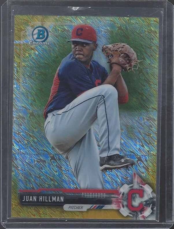 JUAN HILLMAN 2017 BOWMAN CHROME GOLD SHIMMER REFRACTOR PROSPECT #D 49/50