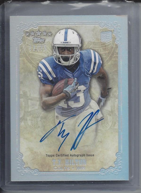T.Y. HILTON 2012 TOPPS 5 FIVE STAR SILVER HOLOFOIL ON CARD ROOKIE AUTO RC #D /25