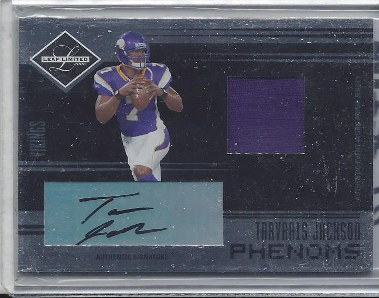 TARVARIS JACKSON 2006 LEAF LIMITED PHENOMS PATCH AUTO RC #D 35/100