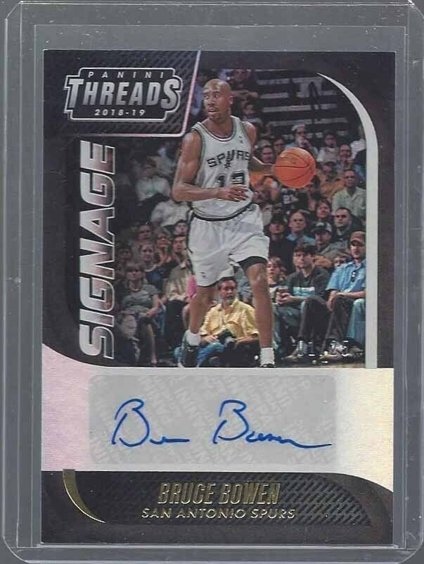 BRUCE BOWEN 2018-19 THREADS SIGNAGE GOLD AUTO #D 1/25