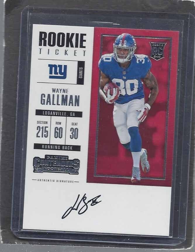 WAYNE GALLMAN 2017 CONTENDERS ROOKIE TICKET GIANTS ON CARD AUTO RC #316